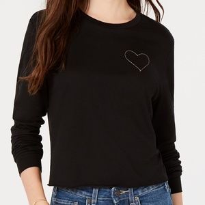 Carbon Copy Embroidered Heart Top